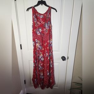 Red floral maxi dress, size 8